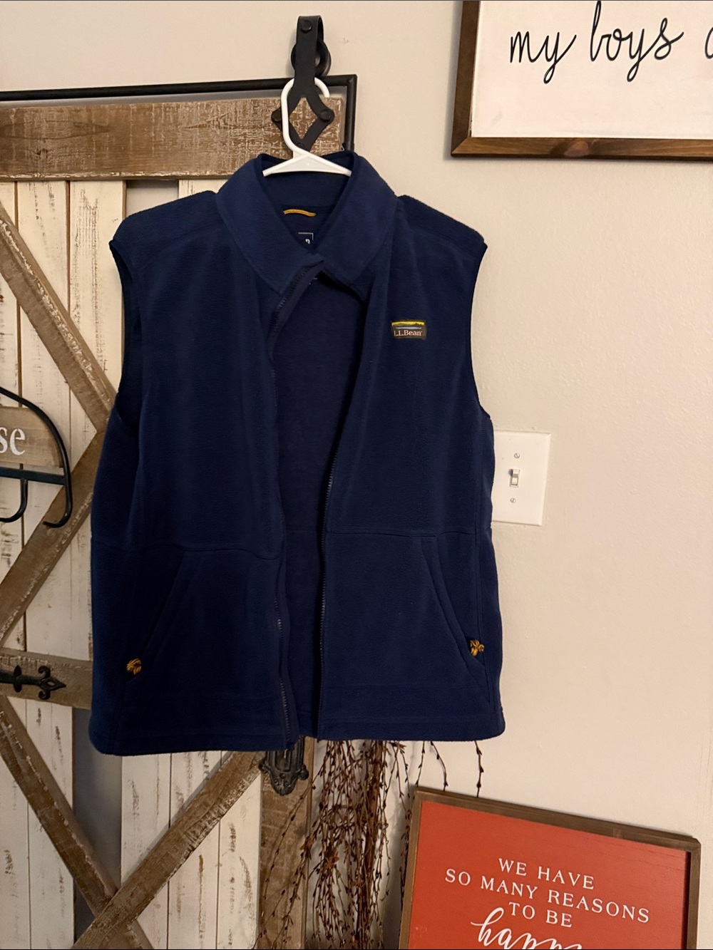 L.L. Bean Navy Blue Fleece Vest
